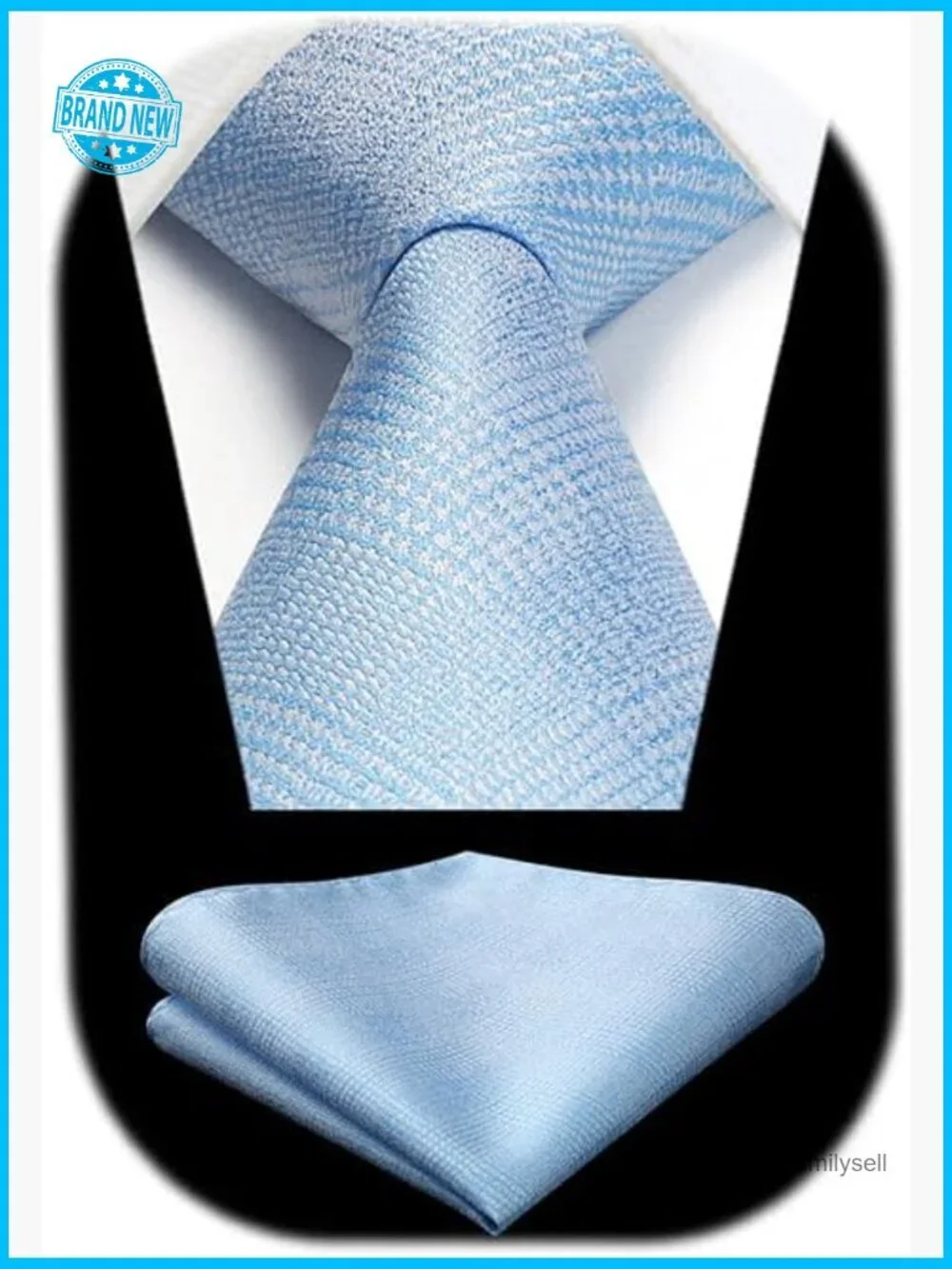 Classic Woven Formal Tie and Pocket Square Set Elegant Wedding Party